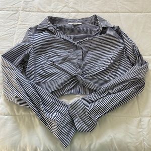 Cropped Long Sleeve Blouse